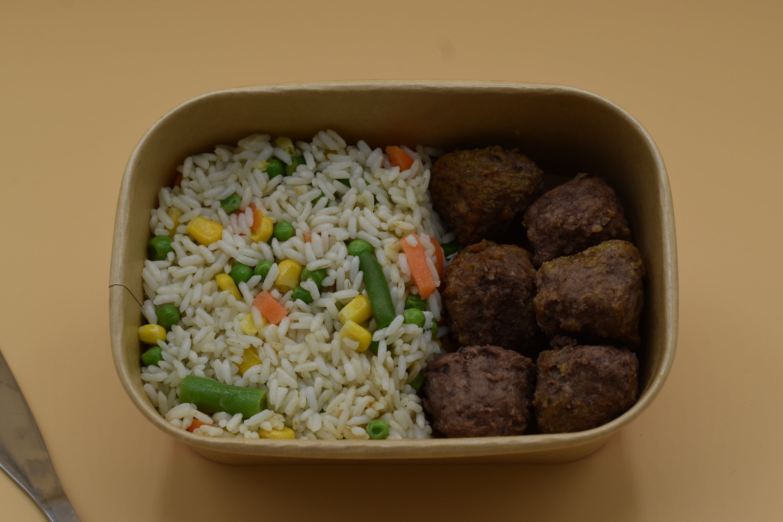 Chilli Meatballs with Rainbow Rice
